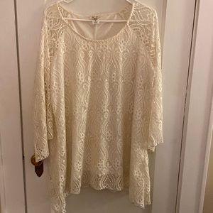 Cream colored lace top